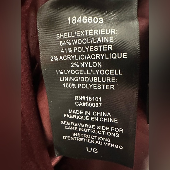 Vince Camuto Wool-Blend Coat | Deep Burgundy | Size L - NWT - Picture 2 of 4